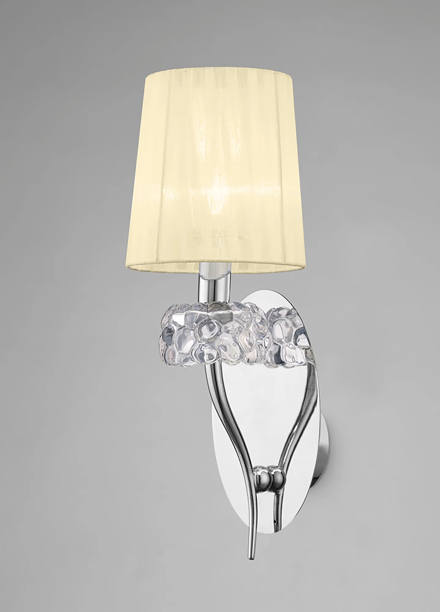 Loewe Polished Chrome-Cream Wall Lights Mantra Armed Wall Lights Loewe Polished Chrome-Cream Wall Lights Mantra Armed Wall Lights